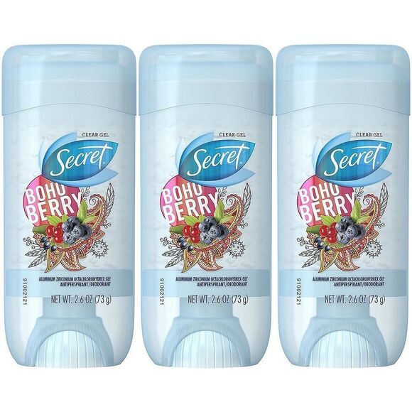 Antiperspirant Deodorant, Clear Gel, Boho Berry, 2.6 Ounce (Pack Of 3)